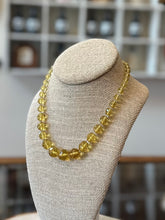 Load image into Gallery viewer, Vintage Midcentury Faceted Yellow Crystal Graduated Beaded Necklace 16.75”
