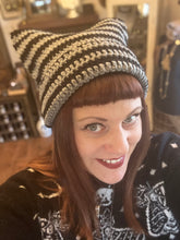 Load image into Gallery viewer, Striped Crocheted Cat Ear Hat | 3 different colors
