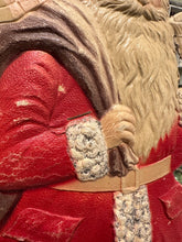 Load image into Gallery viewer, Vintage 1940s German Christmas Embossed Die Cut Cardboard Santa Claus Standup Decoration | Made in Germany
