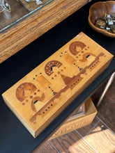 Load image into Gallery viewer, Vintage 1980s USSR Russian Wooden Marquetry Inlay “Three Girls Under the Window” Rectangular Hinged Box 11.9x4.9”
