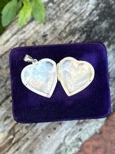Load image into Gallery viewer, Vintage Sterling Silver Hand Engraved Scroll Etched Heart Locket Pendant Double Photo
