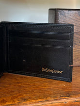 Load image into Gallery viewer, Vintage YSL Yves Saint Laurent Men’s Imported Roma Leather Bifold Wallet Black &amp; Tan
