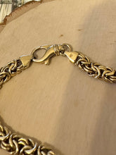 Load image into Gallery viewer, Vintage 7mm Wide Byzantine Necklace Gold over Sterling Silver 17” Italy
