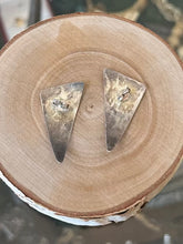 Load image into Gallery viewer, Vintage Modernist Sterling Silver Mexico Hammered Geometric Curved Triangle Drop Earrings
