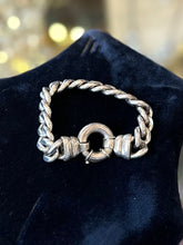Load image into Gallery viewer, Vintage 1990s Heavy Sterling Silver 925 Flat Curb Link Chain Bracelet Unisex or Men’s 7”
