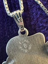 Load image into Gallery viewer, Vintage Signed BEAU Sterling Silver Engraved Rose Charm Holder Pendant Necklace 18.25”

