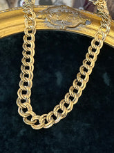 Load image into Gallery viewer, Vintage Circa 1980s Signed MONET Gold Plated Double Link Chain Statement Necklace Adjustable 20.5” Hook Clasp
