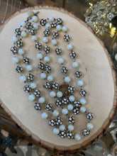 Load image into Gallery viewer, Signed Jonne Vintage Pearl &amp; Roundell Rhinestone Bead Necklace Schraeger 48&quot;
