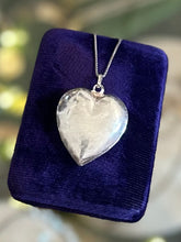Load image into Gallery viewer, Vintage Italy Sterling Silver Large Slim Puffy Heart Box Chain Pendant Necklace 24.5”
