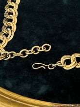 Load image into Gallery viewer, Vintage Circa 1980s Signed MONET Gold Plated Double Link Chain Statement Necklace Adjustable 20.5” Hook Clasp
