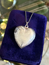 Load image into Gallery viewer, Vintage Italy Sterling Silver Large Slim Puffy Heart Box Chain Pendant Necklace 24.5”
