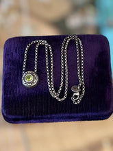 Load image into Gallery viewer, Vintage Signed GPC 925 Sterling Silver &amp; Green Cubic Zirconia Faux Peridot Slider Pendant Necklace 16.4”
