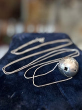 Load image into Gallery viewer, Vintage Sterling Silver Geometric Open Orb Pendant Necklace Box Chain
