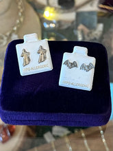 Load image into Gallery viewer, Vintage 1980s-1990s New Old Stock Hypoallergenic Halloween Stud Earrings | Ghosts or Bats
