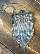 Load image into Gallery viewer, Antique Art Deco 1920s MANDALIAN MFG Co. Multicolor Enameled Metal Mesh Purse Handbag
