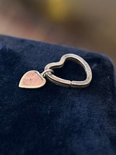 Load image into Gallery viewer, Vintage Signed Tiffany &amp; Co. 925 Sterling Silver Heart Shaped Key Chain Key Ring with Heart Charm
