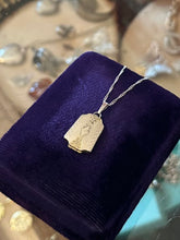Load image into Gallery viewer, Vintage Signed HFB Art Deco Gold Filled Two Tone Locket with Hair Inside on Sterling Silver Chain Necklace 18”
