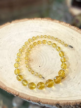 Load image into Gallery viewer, Vintage Midcentury Faceted Yellow Crystal Graduated Beaded Necklace 16.75”
