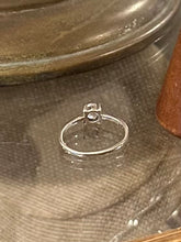 Load image into Gallery viewer, Vintage Sterling Silver &amp; Cubic Zirconia CZ Solitaire Dainty Thin Ring US Size 6
