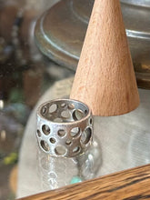 Load image into Gallery viewer, Vintage Signed BOMA Sterling Silver Punched Holes Swiss Cheese Wide Band Ring Unisex US 6 3/4
