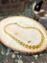 Load image into Gallery viewer, Vintage Midcentury Faceted Yellow Crystal Graduated Beaded Necklace 16.75”
