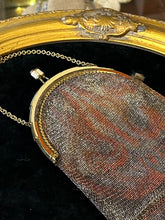 Load image into Gallery viewer, Vintage Art Deco 1930s German Micro Mesh Art Deco Burnt Orange Enameled Flapper Purse Handbag
