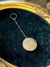 Load image into Gallery viewer, Antique Elgin American Mfg. Co. Sterling Silver Monogrammed Mirror Compact with Chain
