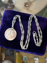 Load image into Gallery viewer, Vintage 925 Sterling Silver Italy Hallmarked Rare Roman Gemini Twins Depiction Pendant Necklace 17.9” Zodiac Astrology
