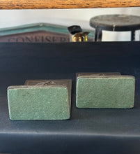 Load image into Gallery viewer, Pair of Antique Art Nouveau Bronze Tone Cast Iron Abraham Lincoln Profile Bookends 5.25” Heavy
