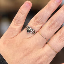 Load image into Gallery viewer, Dainty Sterling Silver &amp; Black Onyx Spider Ring US Size 5

