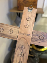 Load image into Gallery viewer, Vintage Olive Wood Crucifix with Ex. S. Rupe Calvarii Relic Reliquary Jerusalem Stations of the Cross

