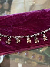 Load image into Gallery viewer, Vintage Sterling Silver Dainty Teddy Bear Charm Figaro Link Chain Bracelet 7”
