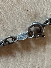 Load image into Gallery viewer, Vintage Sterling Silver &amp; Marcasite Cabbage Rose Curb Chain Necklace Signed A MADE 15”
