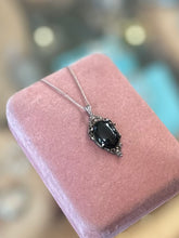 Load image into Gallery viewer, Vintage Signed Kabana KBN Sterling Silver &amp; 14K Black Onyx Pendant Necklace 17”
