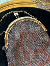 Load image into Gallery viewer, Vintage Art Deco 1930s German Micro Mesh Art Deco Burnt Orange Enameled Flapper Purse Handbag
