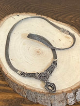 Load image into Gallery viewer, Vintage 1990s Sterling Silver &amp; Genuine Garnet Cabochon Pendant Necklace and Dangle Drop Earrings Set
