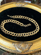 Load image into Gallery viewer, Vintage Circa 1980s Signed MONET Gold Plated Double Link Chain Statement Necklace Adjustable 20.5” Hook Clasp
