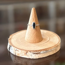 Load image into Gallery viewer, Sterling Silver &amp; Black Onyx Coffin Ring US Size 8
