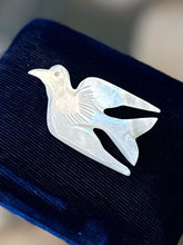 Load image into Gallery viewer, Vintage Hand Carved Mother of Pearl Dove Bird Brooch Pin
