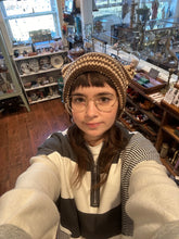 Load image into Gallery viewer, Striped Crocheted Cat Ear Hat | 3 different colors
