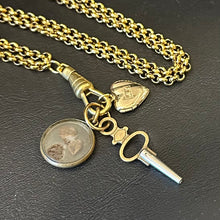 Load image into Gallery viewer, ‘LUCKY CHARMS’ Locket, Key, &amp; Clover Charm Pendant Necklace
