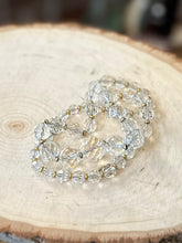 Load image into Gallery viewer, Vintage Midcentury Faceted Clear Crystal Graduated Beaded Necklace with Gold Tone Separators 18”
