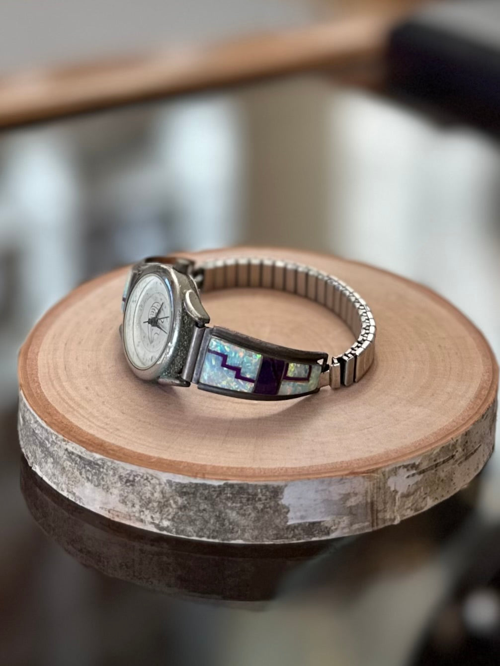 Vintage Zuni Native American Sterling Silver & Stainless Steel