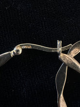Load image into Gallery viewer, Vintage Sterling Silver 925 Flat Twist Hoop Earrings Thin Silver Hoops
