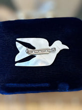 Load image into Gallery viewer, Vintage Hand Carved Mother of Pearl Dove Bird Brooch Pin
