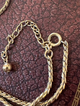 Load image into Gallery viewer, Rare Vintage Signed Winard 1/20 12k GF Gold Filled Victorian Revival Slide Tassel Necklace 19”
