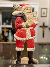 Load image into Gallery viewer, Vintage 1940s German Christmas Embossed Die Cut Cardboard Santa Claus Standup Decoration | Made in Germany
