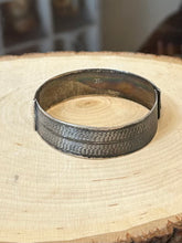 Load image into Gallery viewer, Antique 1930s English Hallmarked NCR Co. Sterling Silver Hand Engraved Hinged Bangle Bracelet Birmingham
