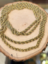 Load image into Gallery viewer, Vintage Textured Matte Gold Multi Link Long Signed Crown Trifari Necklace 54&quot;
