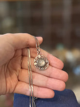 Load image into Gallery viewer, Vintage Signed SAJEN 925 Sterling Silver Quartz Moon Face Pendant Necklace Bali Celestial
